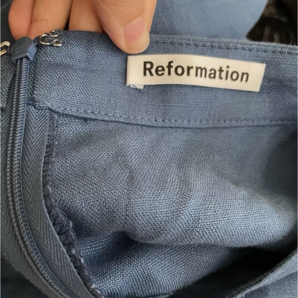 Reformation Yucca linen two piece in blue size 0 - Picture 12 of 12